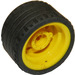 LEGO Yellow Wheel Rim Ø30 x 20 with No Pinholes, with Reinforced Rim with Tire Low Wide Ø37 X 22