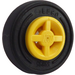 LEGO Yellow Wheel Rim Ø8 x 6.4 without Side Notch with Tire 14mm D. x 4mm Smooth Small Single New Style