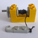 LEGO Yellow Winch 2 x 4 x 2 with Light Grey Drum with String and Light Grey Hook