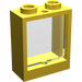 LEGO Geel Venster 1 x 2 x 2 zonder Sill met Transparant Glas
