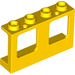 LEGO Gelb Fenster Rahmen 1 x 4 x 2 mit hohlen Bolzen (61345)