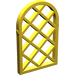 LEGO Yellow Window Pane 1 x 2 x 2.7 Rounded Top with Diamond Lattic (29170 / 30046)
