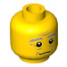 LEGO Yellow Wizard Head with Gray Eyebrows (Recessed Solid Stud) (3626 / 18176)