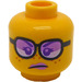 LEGO Yellow Woman in Rock Band Shirt Minifigure Head (Recessed Solid Stud) (3626 / 68588)