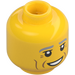 LEGO Yellow Yard Worker Minifigure Head (Recessed Solid Stud) (3626 / 98479)