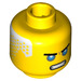 LEGO Yellow Zane - The Movie with Hair Minifigure Head (Recessed Solid Stud) (3626 / 35213)