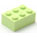 LEGO Geelachtig groen Steen 2 x 3 (3002)