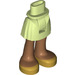 LEGO Vert jaunâtre Hanche avec Basic Incurvé Skirt avec Gold Shoes avec charnière épaisse (35614)