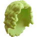 LEGO Geelachtig groen Lang Tousled Minifig Haar met midden scheiding (20595 / 37998)