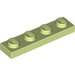 LEGO Geelachtig Groen Plaat 1 x 4 (3710)