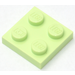 LEGO Gelblich-grün Platte 2 x 2 (3022 / 94148)