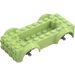 LEGO Yellowish Green Vehicle Base with Medium Stone Gray Wheel Holders (1813 / 12622)