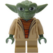 LEGO Yoda met Zandgroen Skin en Wit Haar met Printed Rug Minifiguur