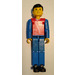 LEGO Zippered Jacket, Blauw Poten en Armen, en Zwart Haar Technische figuur