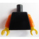 LEGO Black Plain Minifig Torso with Orange Arms and Yellow Hands
