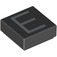 LEGO Black Tile 1 x 1 with Letter "E" with Groove (11541 / 13411)