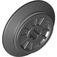 LEGO Black Train Wheel with Axle Hole and Friction Band (55423 / 57999)