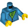 LEGO Dark Azure Hoodie with Bright Green Striped Shirt Torso (76382)