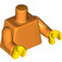 LEGO Orange Plain Minifig Torso with Orange Arms and Yellow Hands (76382)