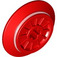 LEGO Red Train Wheel with Axle Hole and Friction Band (55423 / 57999)