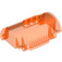 LEGO Transparent Neon Reddish Orange Cylinder Half 3 x 8 x 5 with 3 Holes (15361)