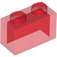 LEGO Transparent Red Brick 1 x 2 without Bottom Tube (3065 / 35743)