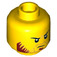 LEGO Yellow Head with Black Eyebrows, Dark Red Sideburns and Stubble (Recessed Solid Stud) (34334)