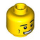 LEGO Yellow Head with Opened Mouth with Wide Grin, Cheek Lines (Safety Stud) (90945)