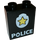 Duplo Black Brick 1 x 2 x 2 with Yellow Star on Police Badge without Bottom Tube (4066 / 45733)