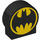 Duplo Svart Kloss 1 x 3 x 2 med Runda Topp med Batman Symbol med utskurna sidor (17418 / 29027)