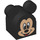 Duplo Black Brick 2 x 2 Curved with Ears and Mickey Mouse (16129)