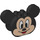 Duplo Schwarz Backstein 2 x 4 x 2 Mickey Mouse Gesicht und Ohren (43813)