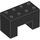 Duplo Black Brick 2 x 4 x 2 with 2 x 2 Cutout on Bottom (6394)