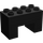 Duplo Black Brick 2 x 4 x 2 with 2 x 2 Cutout on Bottom (6394)