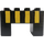 Duplo Schwarz Backstein 2 x 4 x 2 mit 2 x 2 Ausgeschnitten auf Unterseite mit Gelb Streifen (6394)