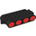 Duplo Negro Bulldozer Base con Rojo Ruedas (40651)