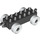 Duplo Zwart Auto Chassis 2 x 6 met Wit Wielen (11248 / 14639)