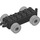 Duplo Black Car Chassis with Medium Stone Gray Wheels (2312 / 14639)