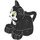 Duplo Black Cat (Sitting) with White Face and White Tummy (101557)