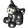 Duplo Black Cat (Sitting) with White Face and White Tummy (101557)