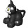 Duplo Black Cat (Sitting) with White Face and White Tummy (101557)
