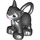 Duplo Negro Gato (Standing) con Rosa Nariz y Blanco Pecho (38992 / 87313)