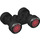 Duplo Black Plate 2 x 4 with Axle with Red Spokes and &#039;ROTELLI TIRES&#039; and &#039;PASTA POTENZA&#039; (88760 / 88784)