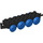 Duplo Negro Base de tren 2 x 8 con Azul Ruedas (59131 / 64671)