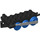 Duplo Black Train Chassis with Blue Wheels (64665)