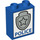 Duplo Blue Brick 1 x 2 x 2 with Police Badge without Bottom Tube (54666 / 90359)