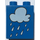 Duplo Blue Brick 1 x 2 x 2 with Rain Cloud without Bottom Tube (4066)
