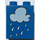 Duplo Blau Stein 1 x 2 x 2 mit Rain Cloud ohne Unterrohr (4066)