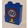 Duplo Blå Klods 1 x 2 x 2 med Traffic Sign &quot;50&quot; uden bundrør (4066)