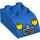 Duplo Blauw Steen 2 x 3 met Gebogen bovenkant met headlights en Rooster  (2302 / 19430)